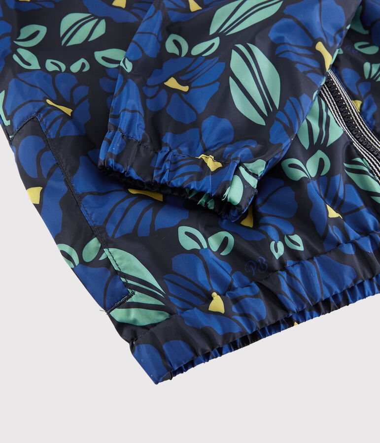Giacca antivento in poliestere riciclato bambino blu/multicolore