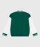 Giacca stile teddy bambino in cotone tinta unita verde EVERGREEN/ MILK