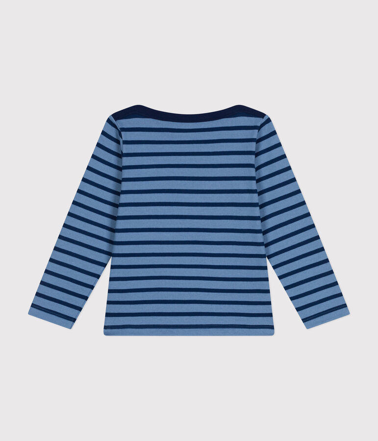 Iconica maglia a righe alla marinara in cotone bambina/bambino blu/blu