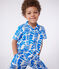 Camicia a maniche corte in cotone con stampa bambino blu MARSHMALLOW/ PORCELANA
