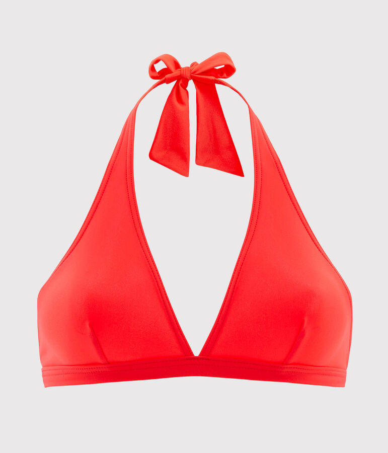 Top costume da bagno tinta unita donna rosa