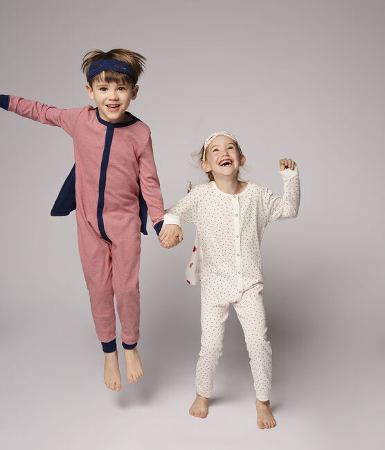 Tuta maschera supereroi bambino in cotone rosso TERKUIT/bianco MARSHMALLOW
