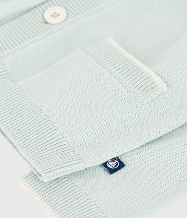 Cardigan in cotone tinta unita neonato verde