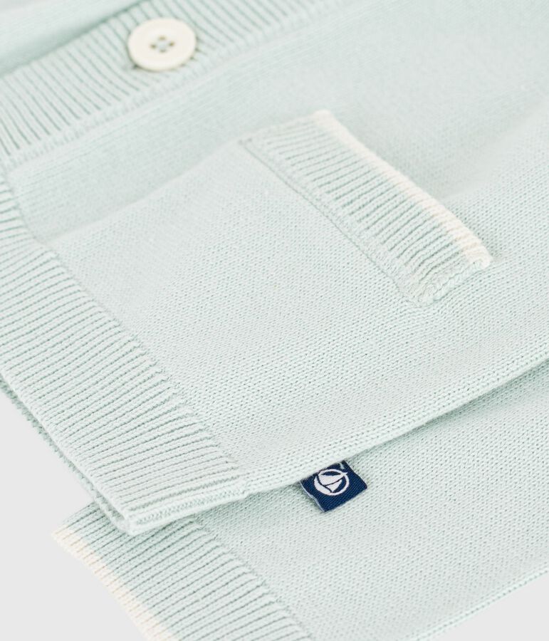 Cardigan in cotone tinta unita neonato blu