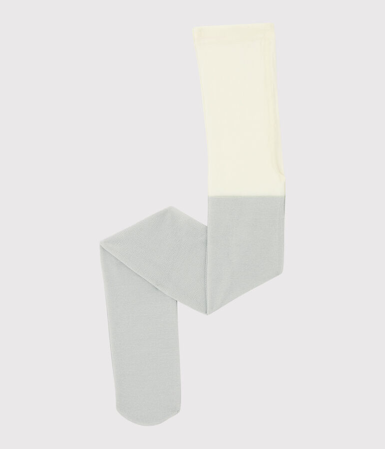 Collant in microfibra a paillette bambina bianco/grigio