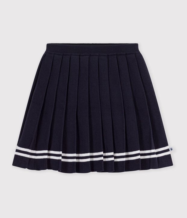 Gonna a pieghe corta in maglia di cotone tinta unita bambina SMOKING