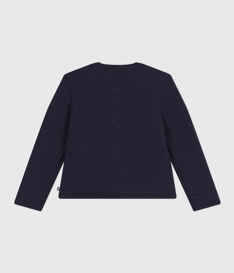 Cardigan in tubique trapuntato bambina blu