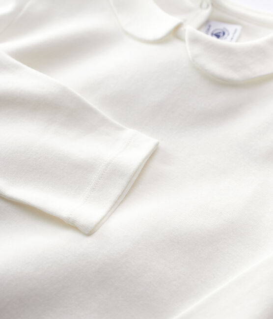 T-shirt bambina a maniche lunghe in cotone bianco MARSHMALLOW