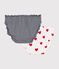 Confezione da 2 slip con arricciature in cotone donna variante 1