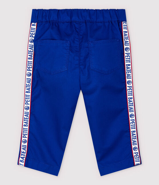 Pantaloni in tessuto serge bebè maschio blu SURF