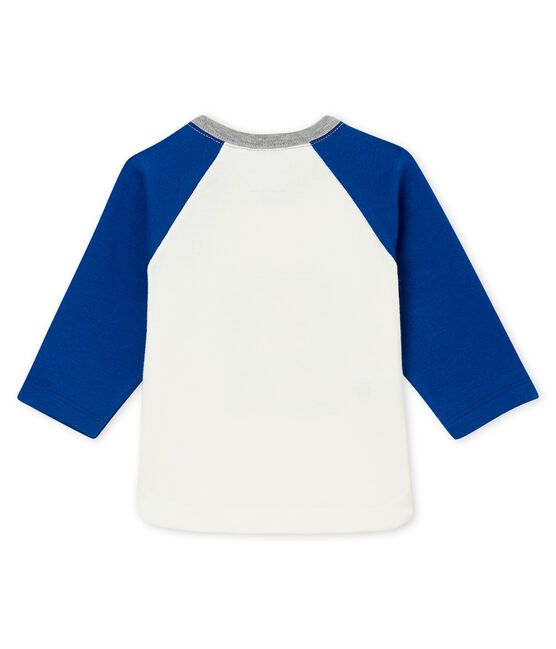 tee-shirtper bebé maschio bianco MARSHMALLOW/blu LIMOGES