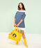 Borsa shopping tinta unita giallo JAUNE
