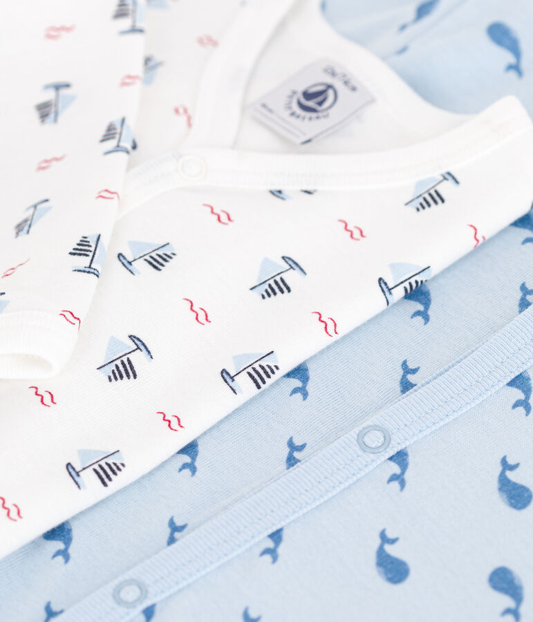 Set di 2 pigiami in cotone con stampa neonato multicolore