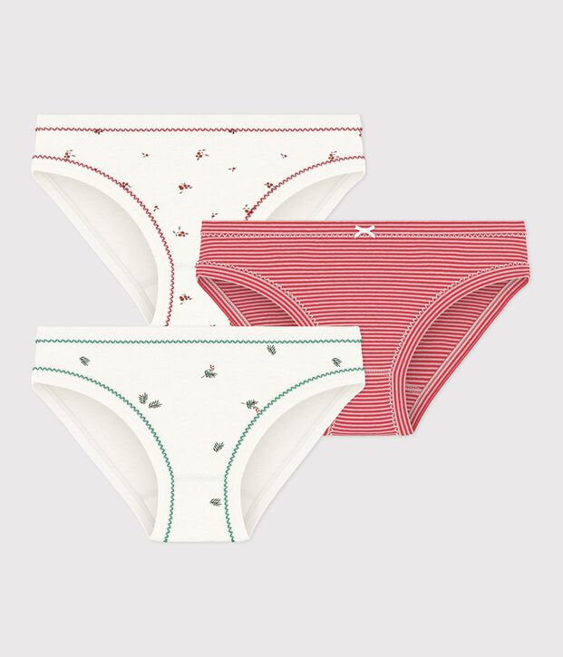 Set di slip in cotone con stampa bambina multicolore