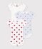 Set di body a maniche corte in cotone con stampa a cuori neonato multicolore