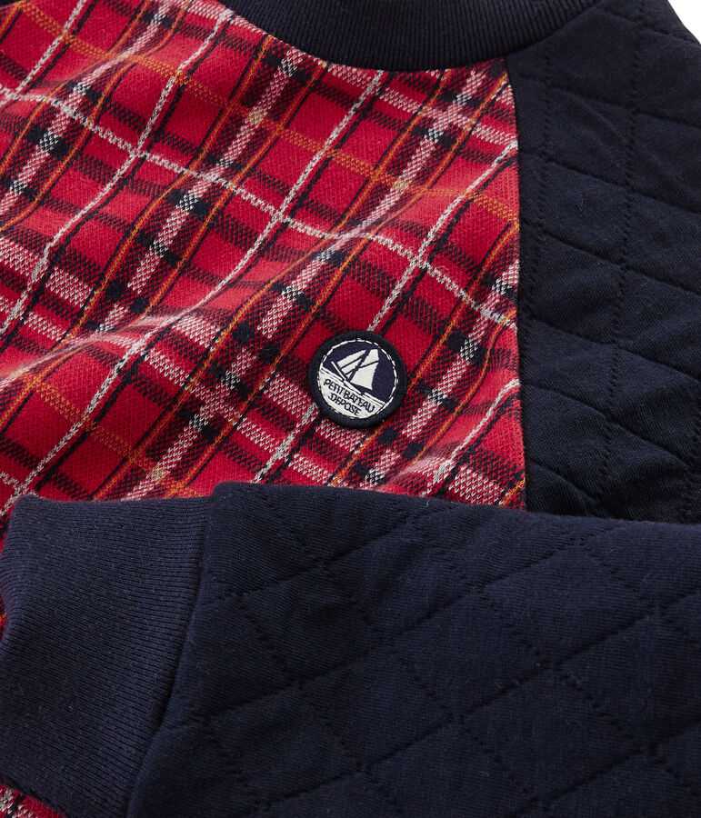 Felpa bambino rosso/blu/grigio