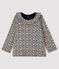 Blusa a manica lunga bebè femmina blu SMOKING/bianco MARSHMALLOW