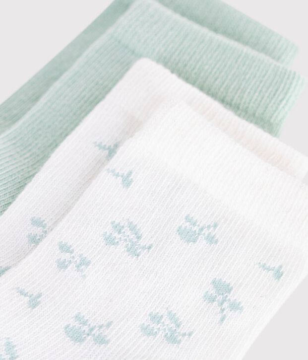 2 paia di calzini in cotone con stampa a fiori neonata multicolore