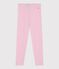 Leggings in cotone tinta unita bambina rosa MARQUISE