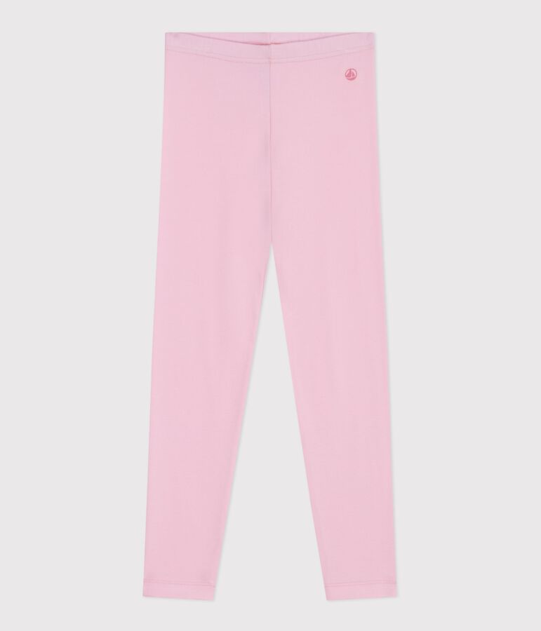 Leggings in cotone tinta unita bambina rosa MARQUISE