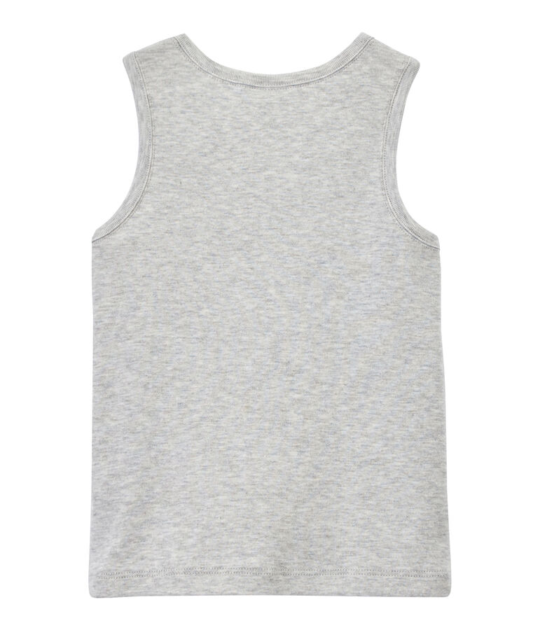 Canotta bambino con tasca sul petto grigio