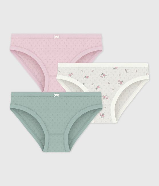 Set di slip in cotone traforato con stampa a fiori bambina variante 1