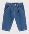 Pantaloni in denim tinta unita neonato blu