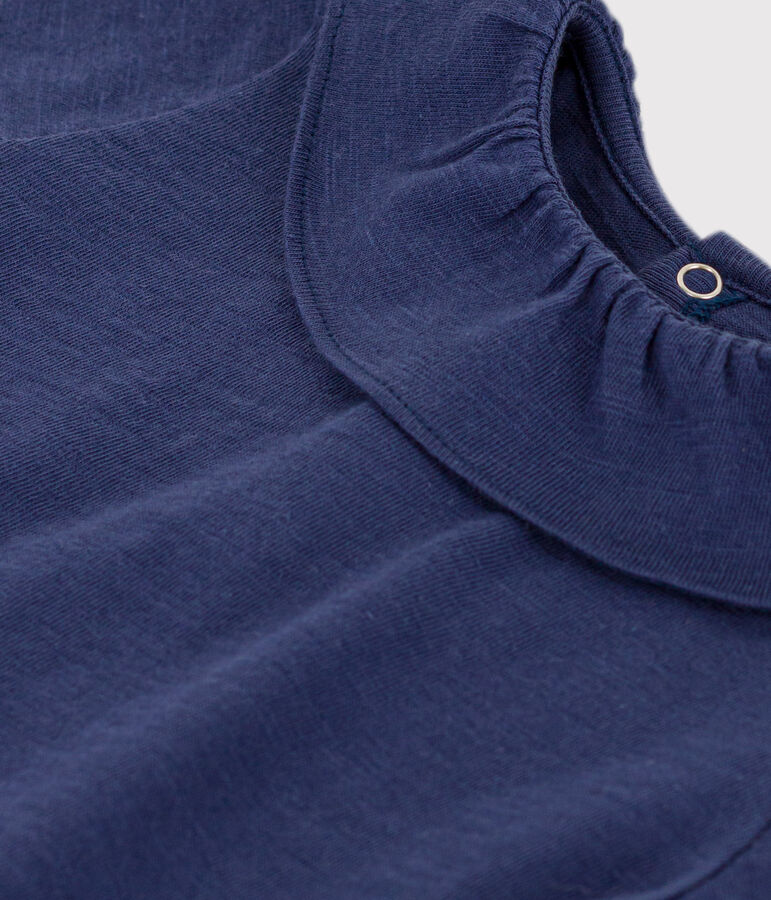 Blusa beb&egrave; a maniche corte in jersey fiammato blu