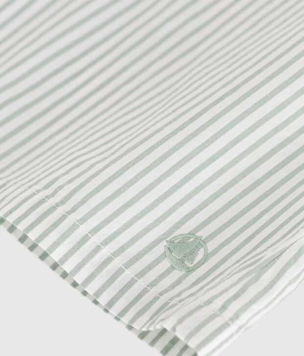 Blusa senza maniche in cotone a righe bambina verde/bianco