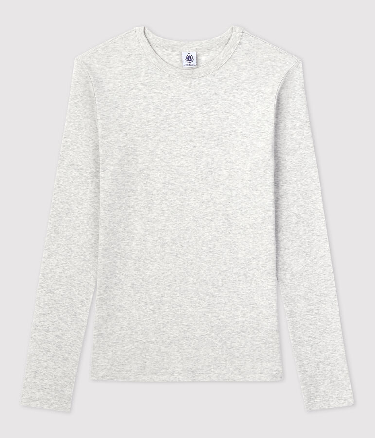 T-shirt L'ICONIQUE girocollo in cotone Donna grigio BELUGA CHINE