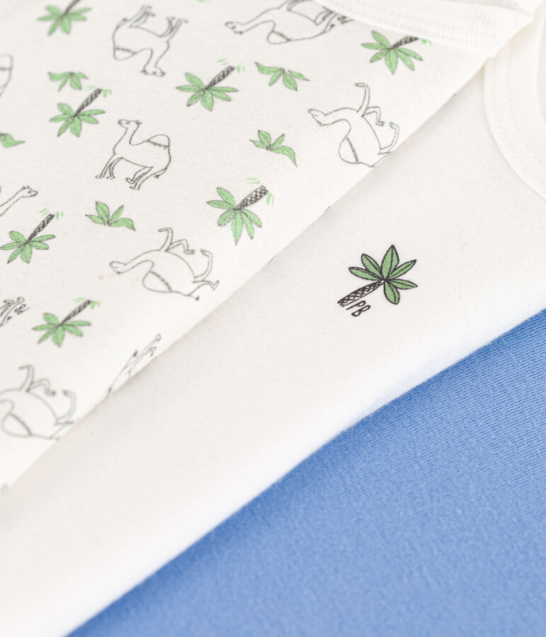 Confezione da 3 body manica corta in cotone con dromedari multicolore