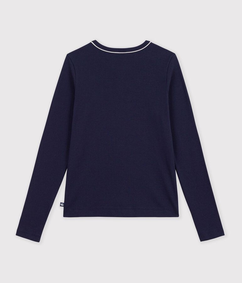 Cardigan in cotone tinta unita donna blu