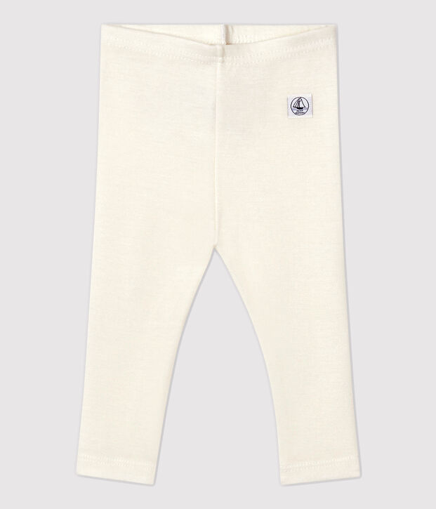 Ghettine neonato in lana e cotone bianco