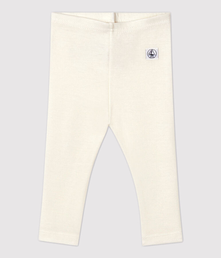 Ghettine neonato in lana e cotone bianco