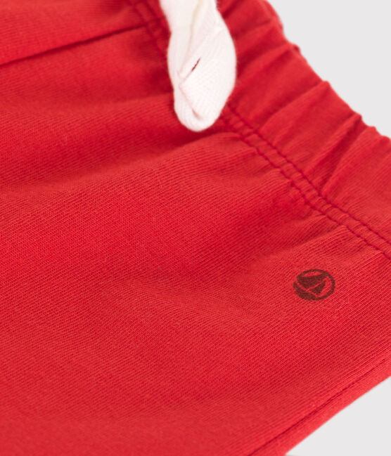 Shorts in cotone tinta unita neonato rosso AURORA