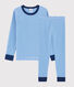 Pigiama millerighe blu bambino a costine