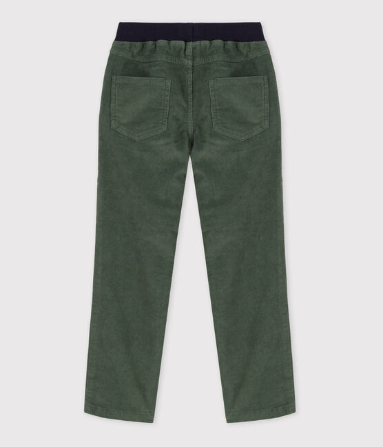Pantaloni dritti in velluto medio bambina / bambino verde VALLEE