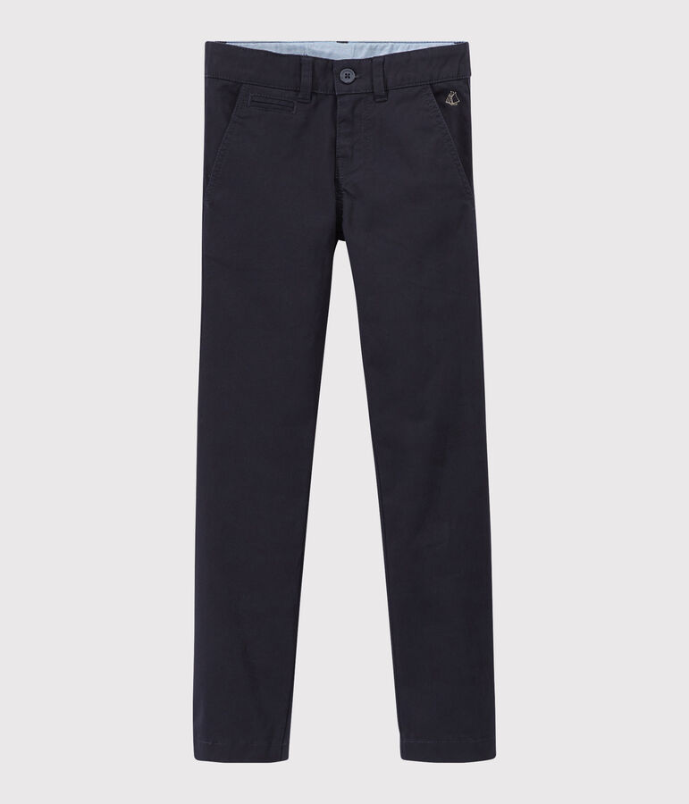 Pantaloni slim bambino in gabardine blu