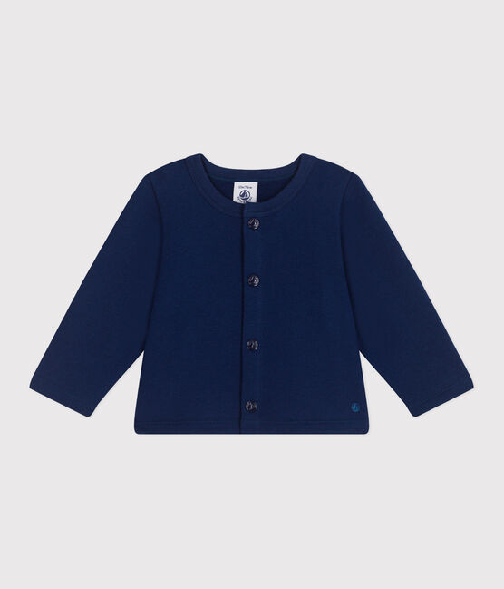 Cardigan in cotone tinta unita neonato blu MEDIEVAL