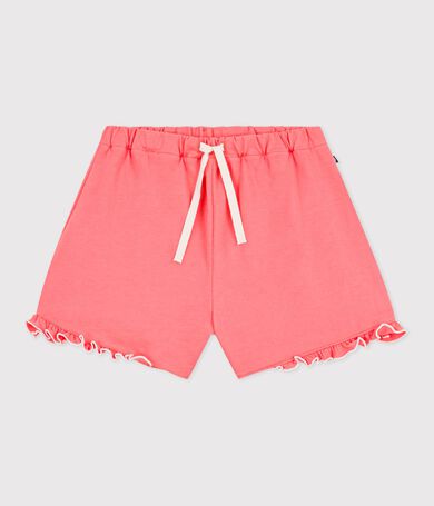 Shorts in cotone tinta unita bambina