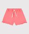 Shorts in cotone tinta unita bambina rosa