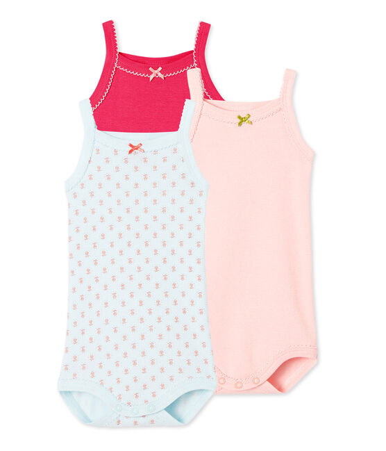 Lotto di 3 bodies bebè bambina a spallina sottile bianco .