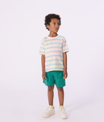 T-shirt a maniche corte in cotone a righe bambino