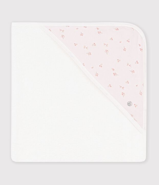 Asciugamano quadrato da bagno in cotone neonato rosa/multicolore