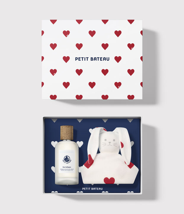 COFANETTO REGALO NASCITA PROFUMO E DOUDOU bianco/bianco