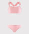Costume 2 pezzi riciclato bambina rosa GRETEL/bianco MARSHMALLOW