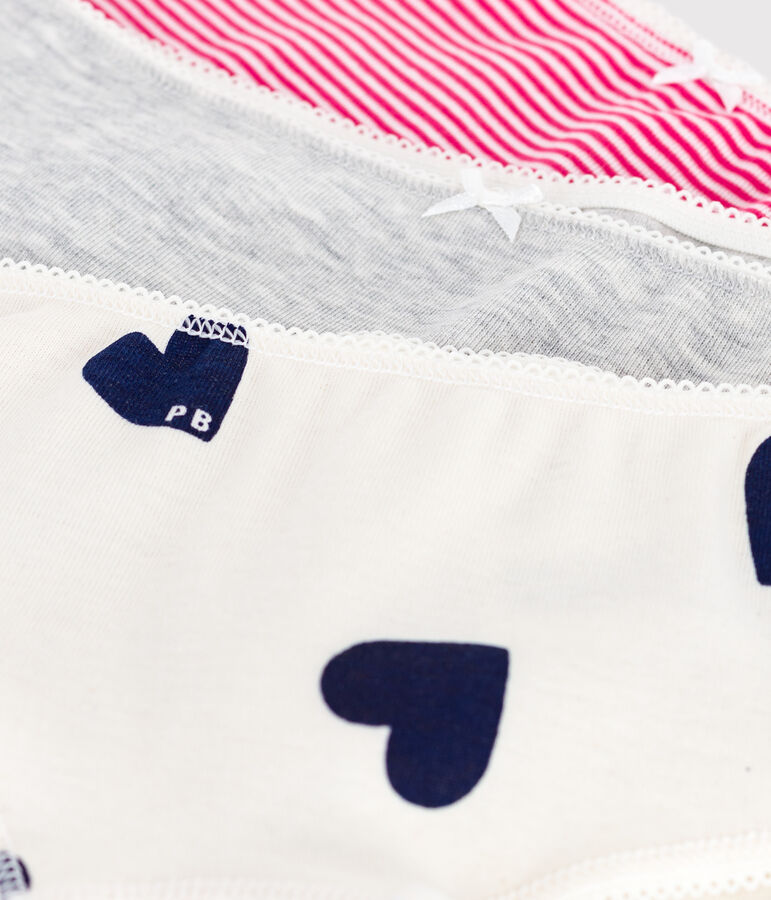 Set di shorty in cotone con stampa a cuori bambina multicolore
