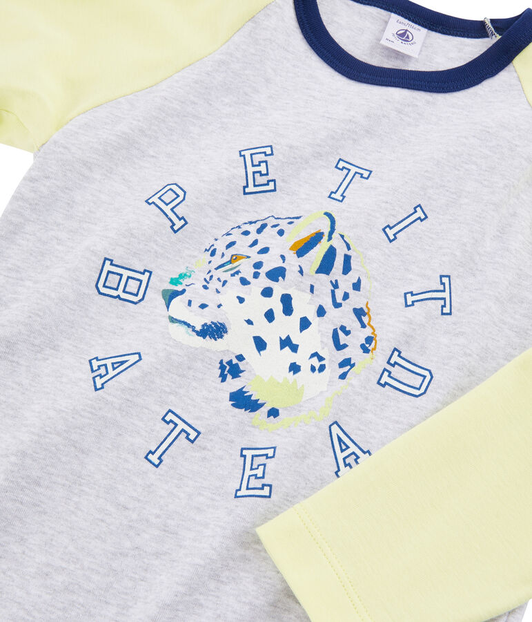 Pigiama bambino a costine blu MEDIEVAL/bianco MULTICO