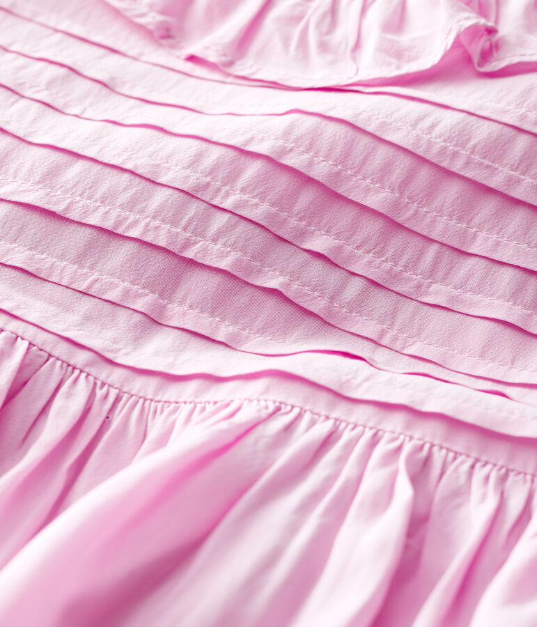 Abito a manica corta in tessuto crespo beb&egrave; femmina rosa BOHEME