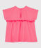 Blusa manica corta bebè femmina a tinta unita. rosa CUPCAKE